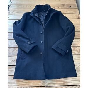 JWN Wool Pea Coat Jacket Size Medium Men’s Black Full Zip